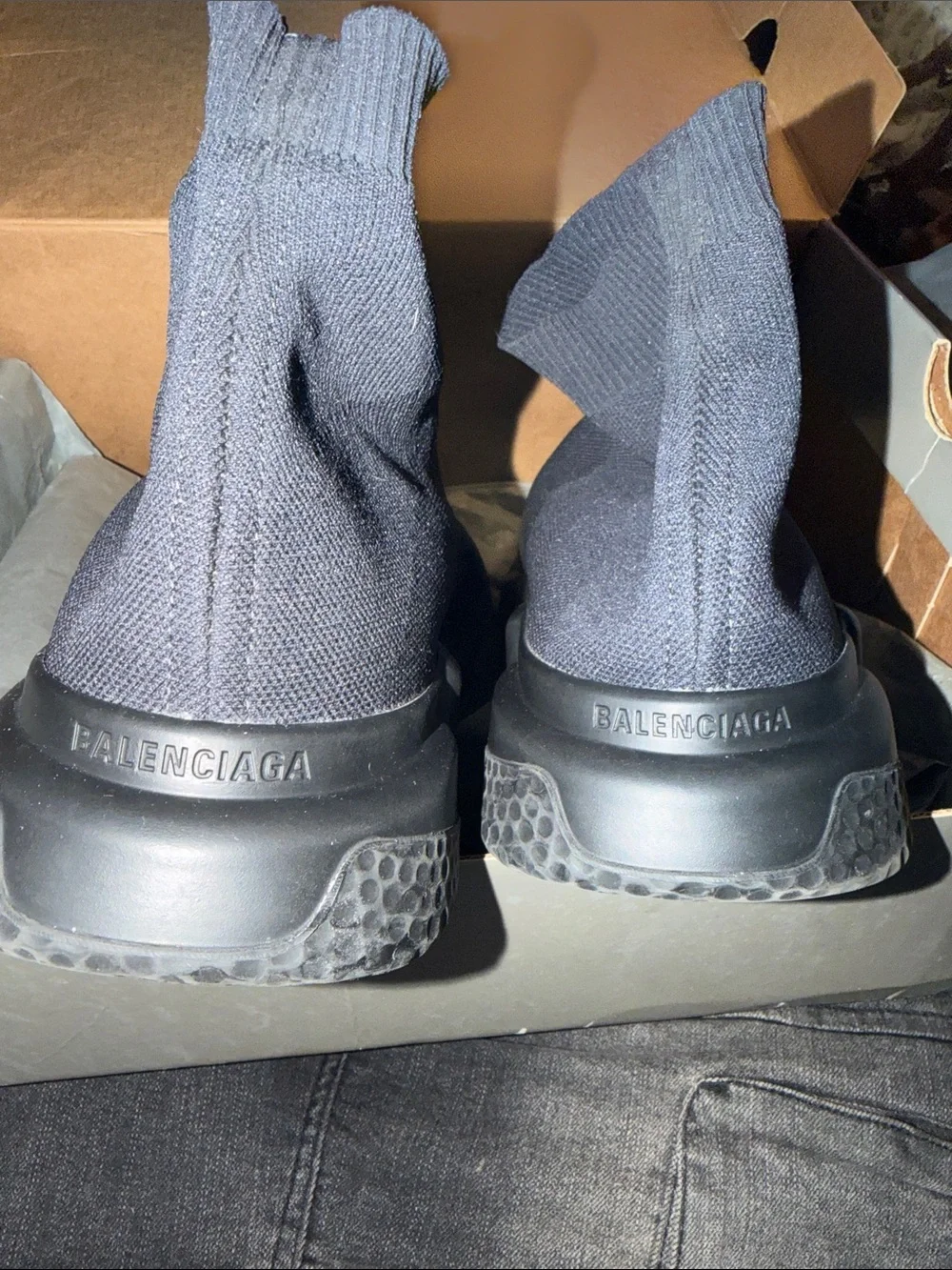 Balenciaga Black Sock-Sneaker with Chunky Sole
